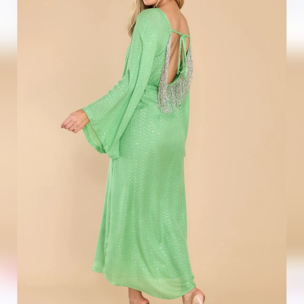 Sundress Indiana Long Saint Barth Lime Beach Cover Up Dress size M/L new with ta